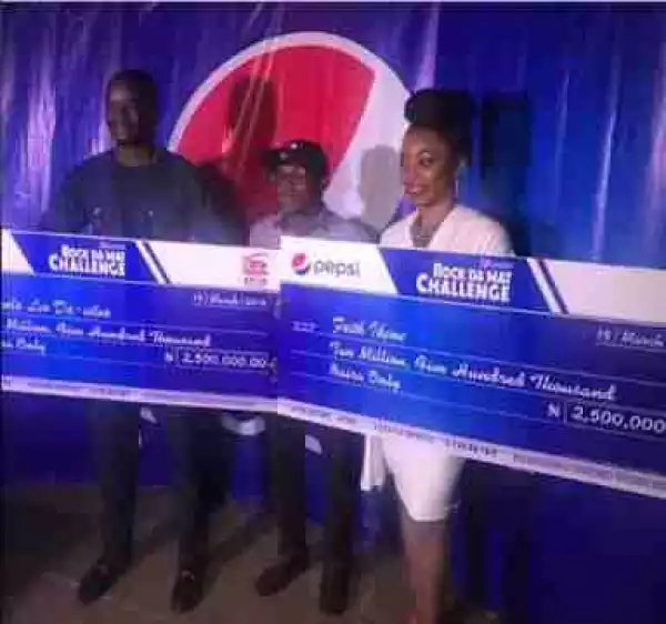 BBNaija: Leo And Ifu Ennada Receive Their N5 Million Win From Pepsi (Photos)